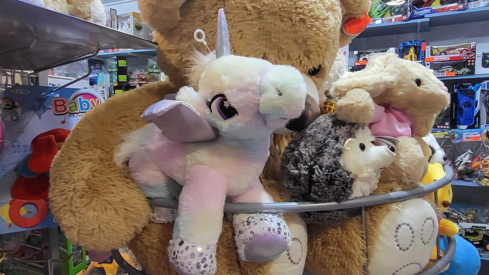 Плюшени играчки различни животни и модели легнало Коте Сиво 50см