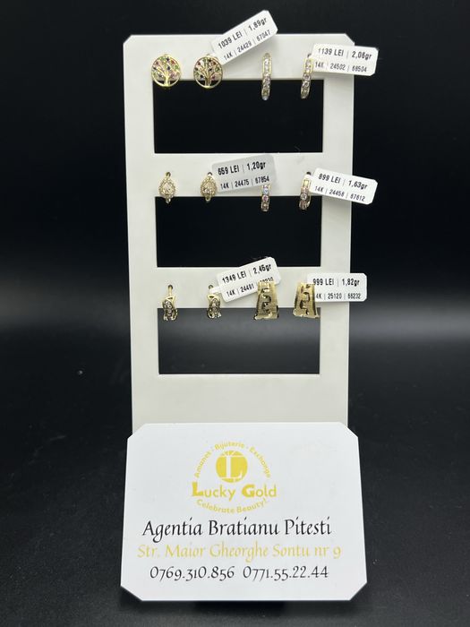 Cercei aur 14k diverse modele