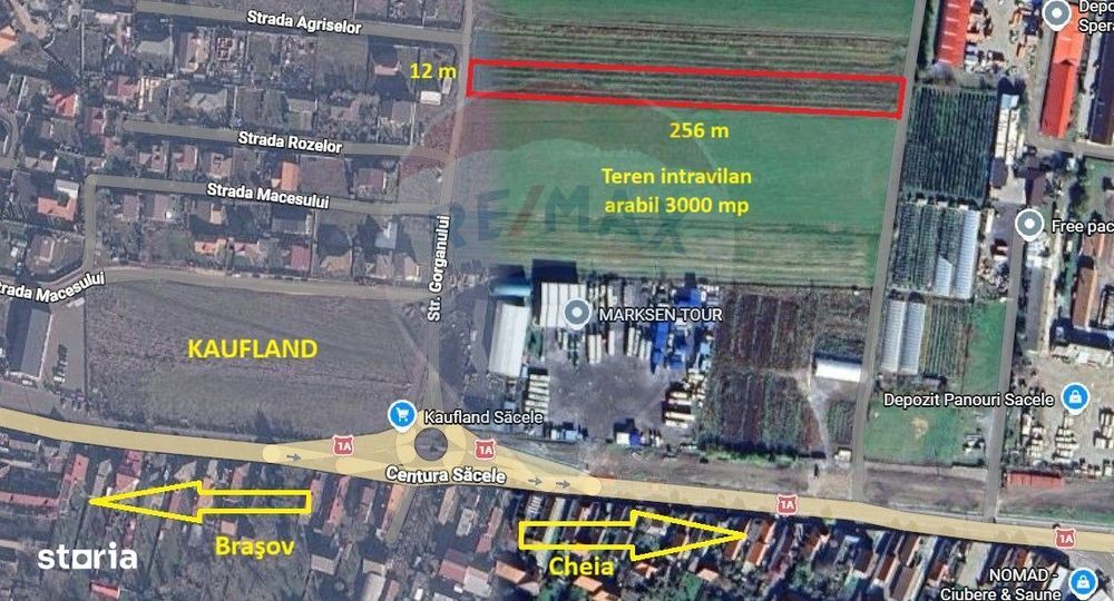 Teren intravilan, 3000 mp, lângă Kaufland Săcele