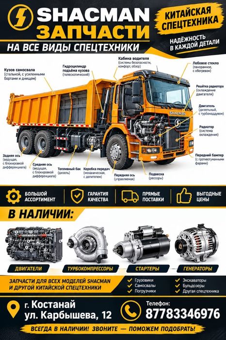 Запчасти для самосвалов Шахман Shacman