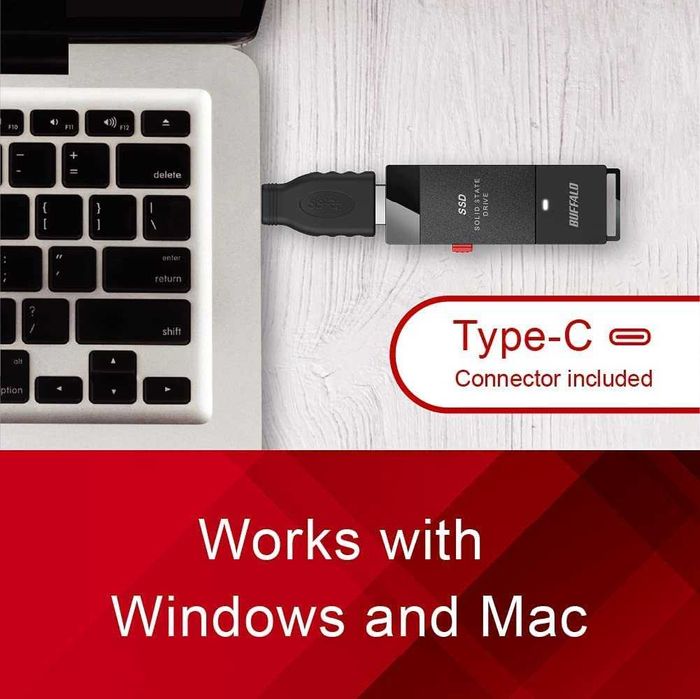 Скоростная Usb Флешка BUFFALO External SSD 1TB  USB 3.2 Gen 2