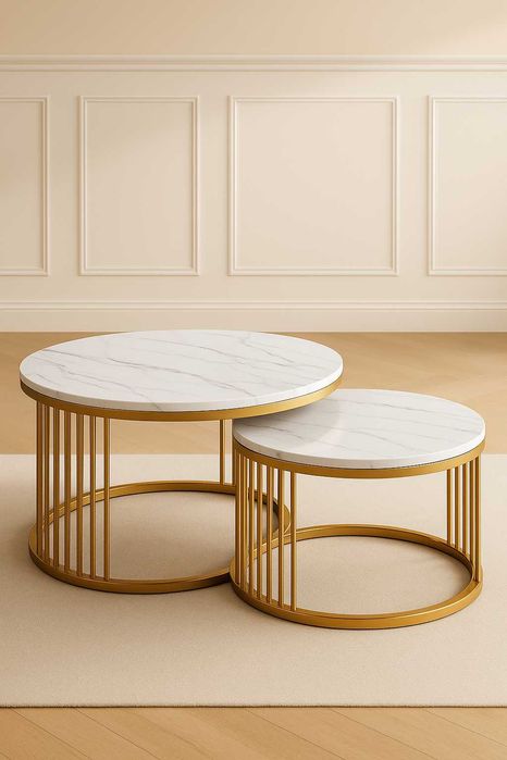 Журнальный столик 2в1 Elton — премиум дизайн, мрамор