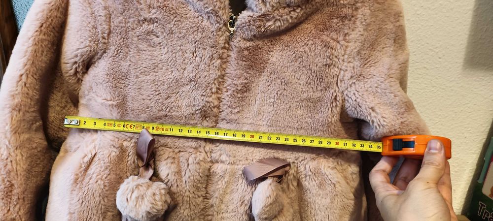 Palton/ Blăniță groasa ,cu gluga, pentru fetițe între 2-4 ani