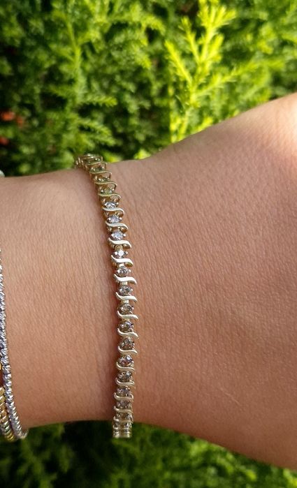 Bratara tenis din aur si 2 ct Diamante naturale