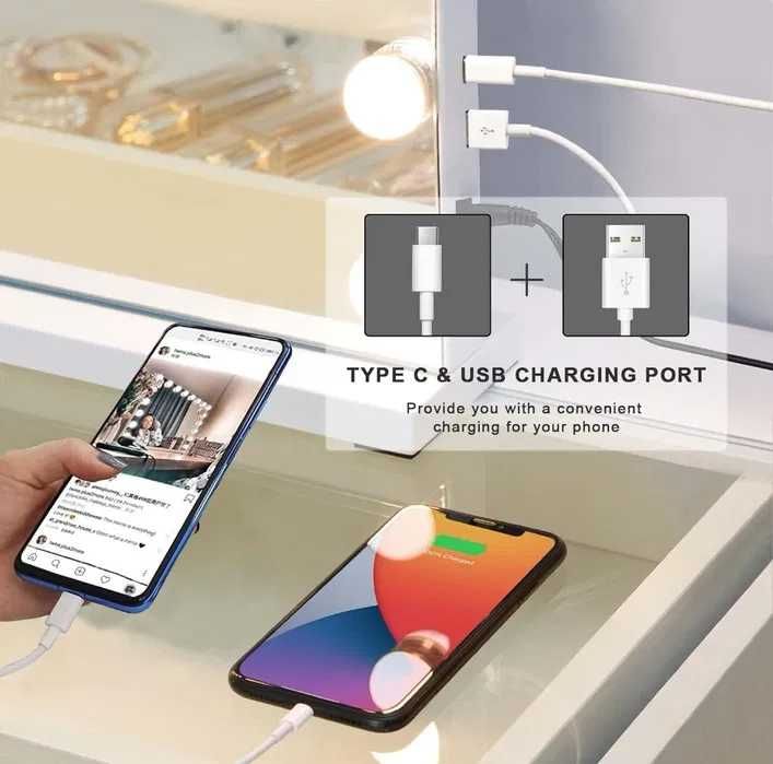 Лед LED Гримьорско Огледало Hollywood 46×58 с 15 led 80 × 60 см.