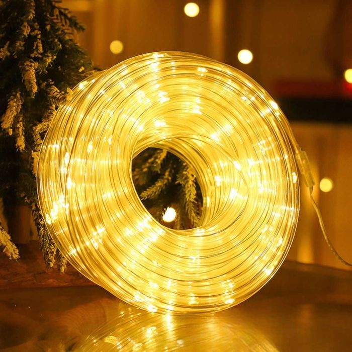 20м Коледен LED маркуч многоцветен + захранване с 8 шоу програми 200д