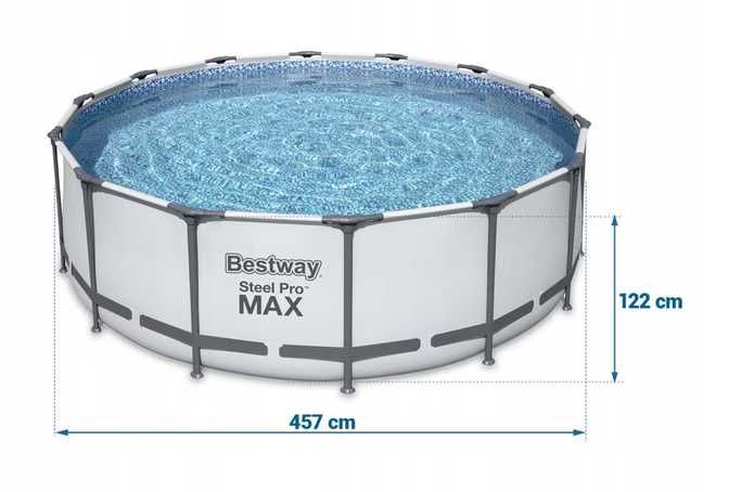 Piscina Bestway Steel Pro Max, 457x122cm, 16.000 litri, cu pompa de filtrare, scara si prelata.+  SIGILATA