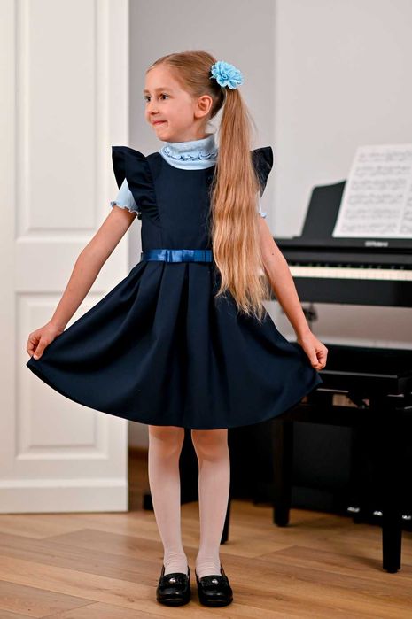 Sarafan de școală elegant Ilaria bleumarin