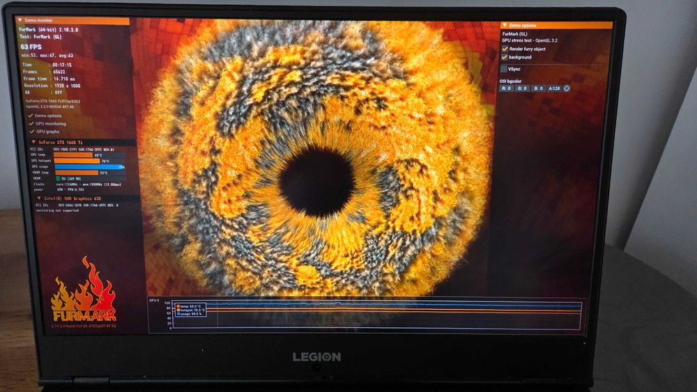 16GB RAM GTX 1660 Ti Core i7-9750H 17.3" FULL HD 144Hz геймърски лаптоп Lenovo Legion Y540-17IRH