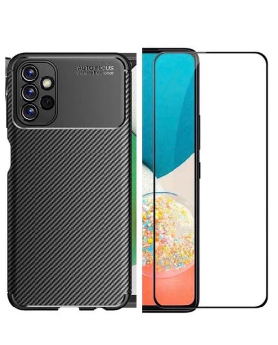 Samsung A11/A12/A13/A15/A25 Husa Autofocus Carbon + Folie Sticla Edge