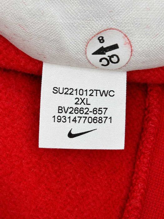 Bluză Nike bărbați roșie, mărimea XXL, logo Swoosh brodat, crewneck