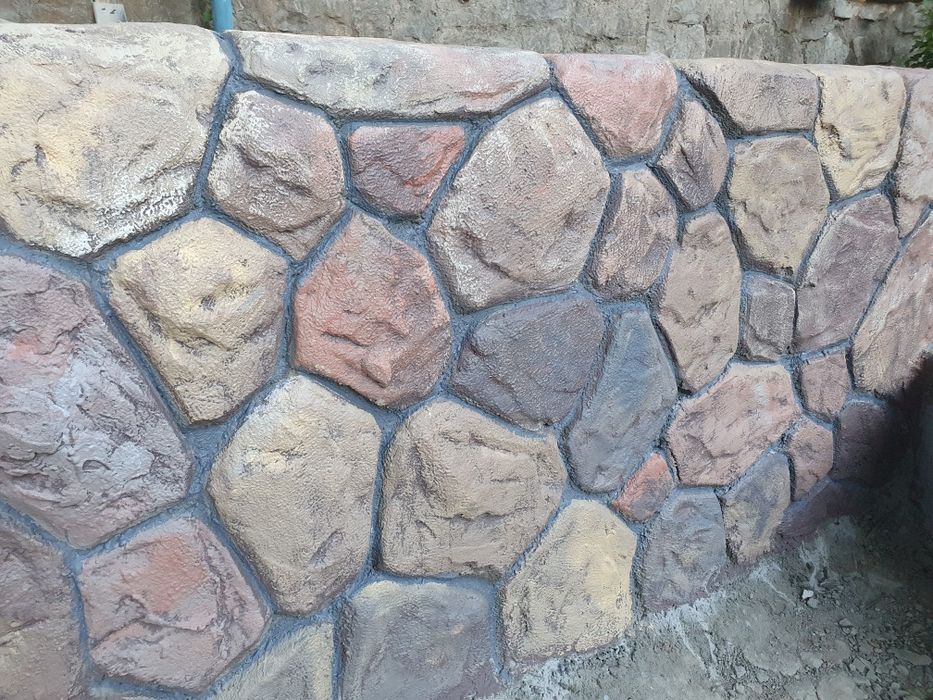 Венецианская рваные камень фактура трафарет нарезка имитация мрамора