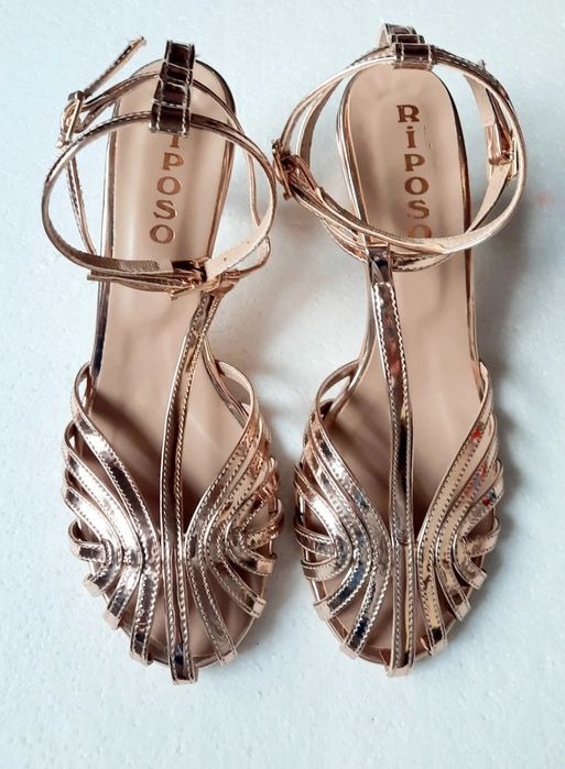 Sandale damă Riposo nr.39, interior 25cm, toc 7,3 cm  piele ecologică