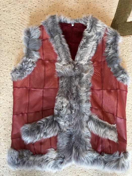 Vestă Cojoc Damă din Piele Naturală și Blană, Mărimea XL