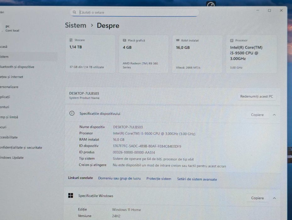 Pc calculator gaming, intel core i5 9500 , ram 16 Gb ddr4