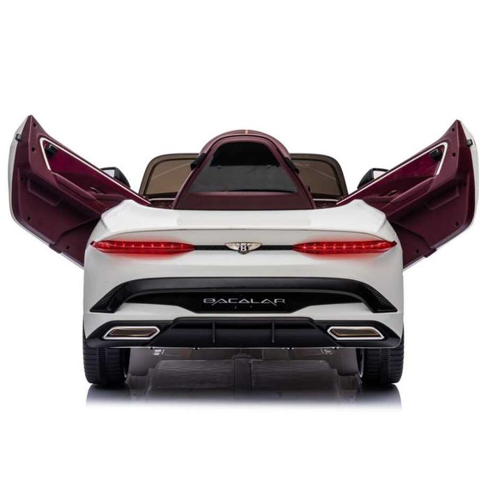 Masinuta electrica pentru copii Bentley Bacalar alba, Nr auto personalizat Cadou