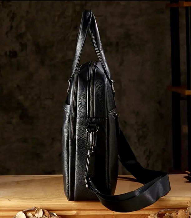 Мъжка изискана бизнес чанта за лаптоп15”/Луксозна, премиум естест.кожа