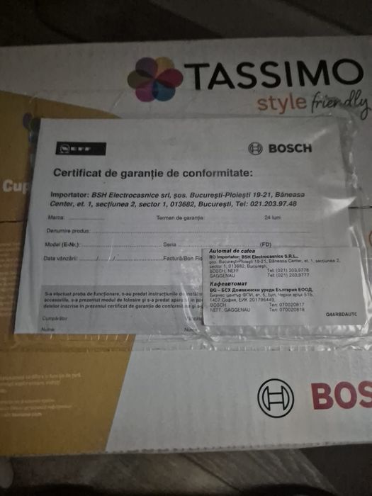 Aparat cafea Tassimo