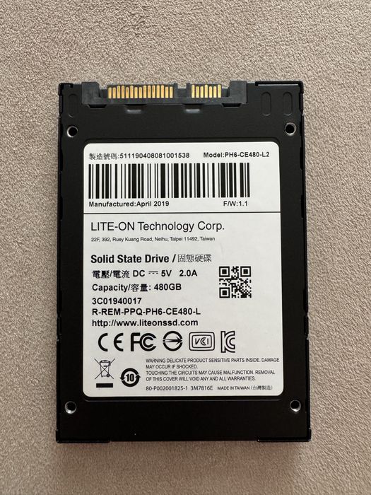 SSD накопитель Lite-On 480 GB SATA 2.5”