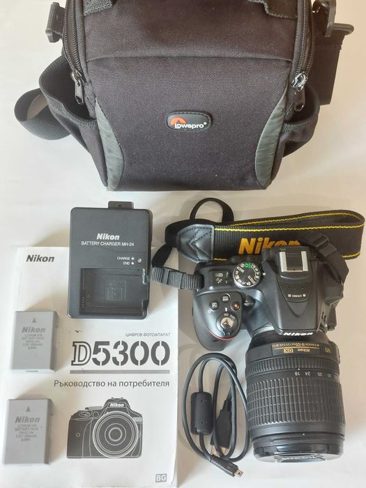 Nikon D5300 + обектив Nikkor 18-105 + Аксесоари