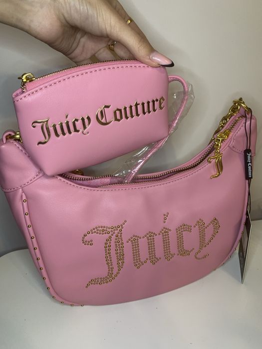 Juicy Couture Чисто Нова Дамска Чанта Розова със Златна Дръжка Верига