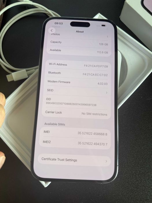 iPhone 14 Pro Max 128GB Deep Purple - 100% Батерия!