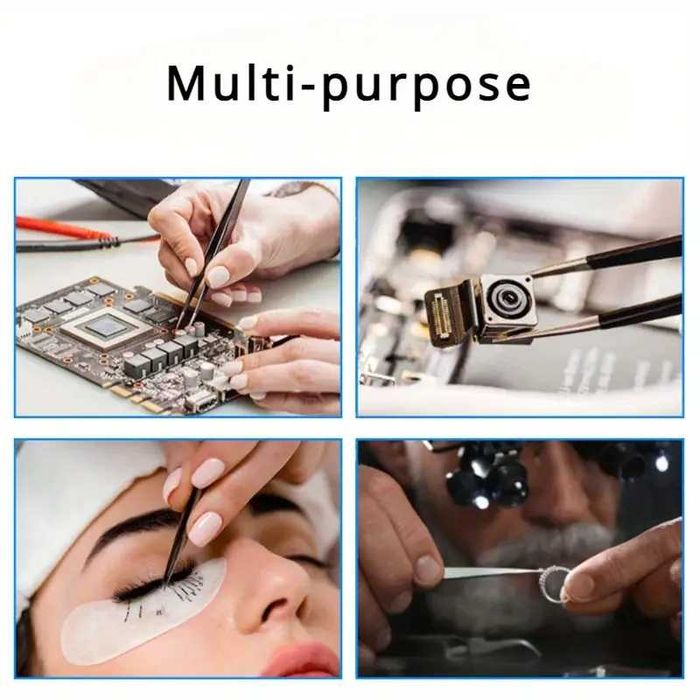 Антистатични пинсети в комплект с калъф - 10 броя (нови)