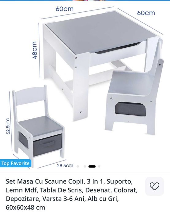 Set masa cu scaune copii 3 in 1