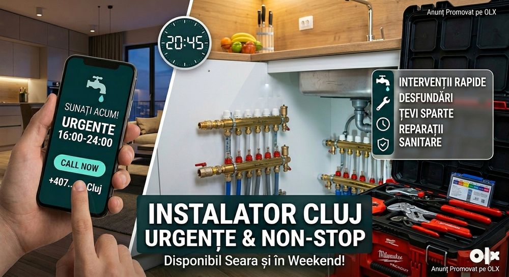 Instalator NON-STOP Cluj | Intervenții de urgență 

Des
