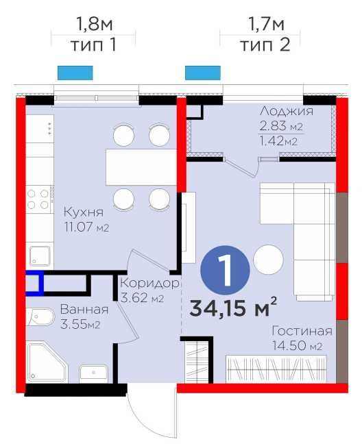 СКИДКА -30% 1комнатная 34.15м2 МЕТРО ЯШНАБАД| ПВ-7 240у.е C КАДАСТРОМ