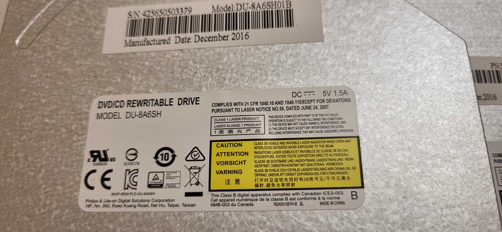 HP DU-8A6SH CD DVD±RW SATA Optical Drive fuctional