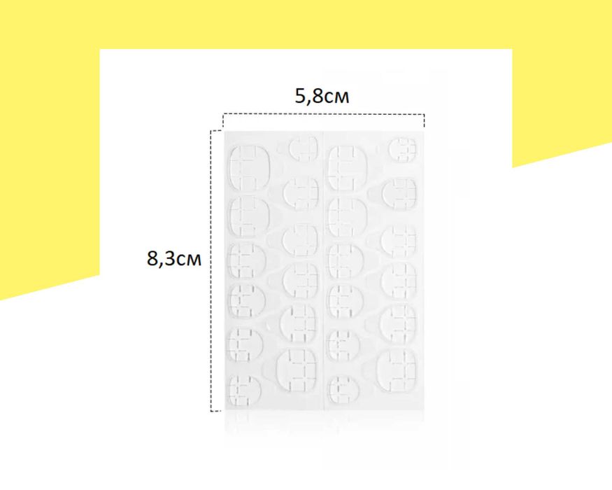 Двойнолепящи прозрачни лепенки за изкуствени нокти, лепило