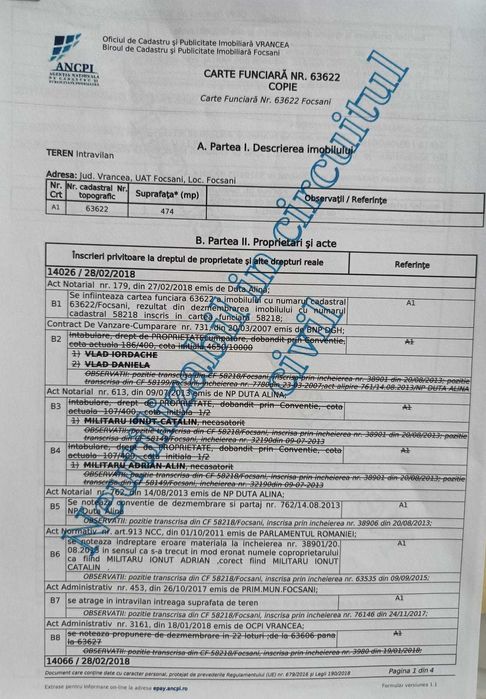 Terenuri de vanzare, loc. Focsani, jud. Vrancea