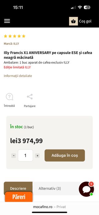 Espressor cafea illy cafea macinata si paduri ESE manual capuccino