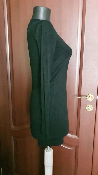 Pulover negru din cașmir și lana