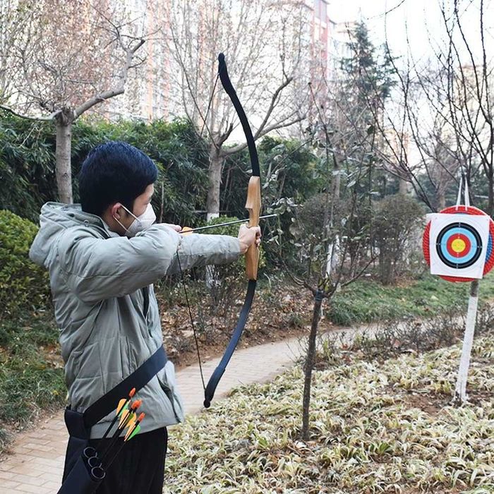 Комплект извит лък и стрели,за възрастни,  стрелба на открито