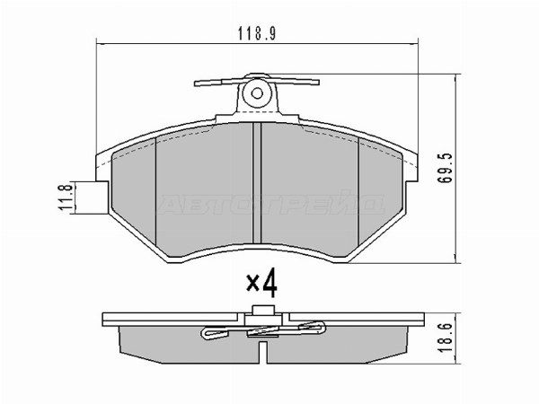 Колодки тормозные передние Audi 100
