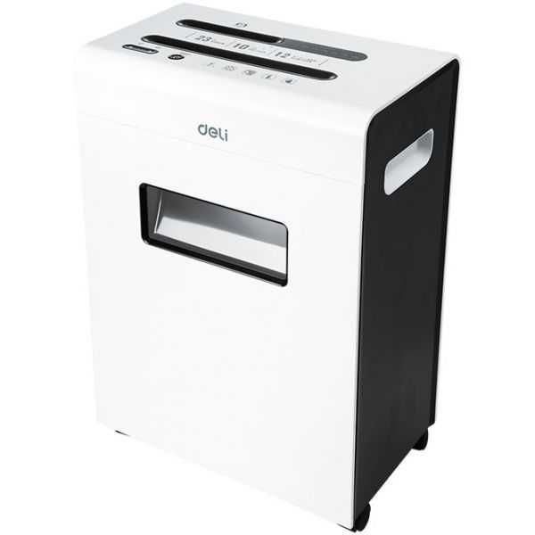 Уничтожитель бумаг Шредер deli E9903-EU черный/белый 13.6кг 23л