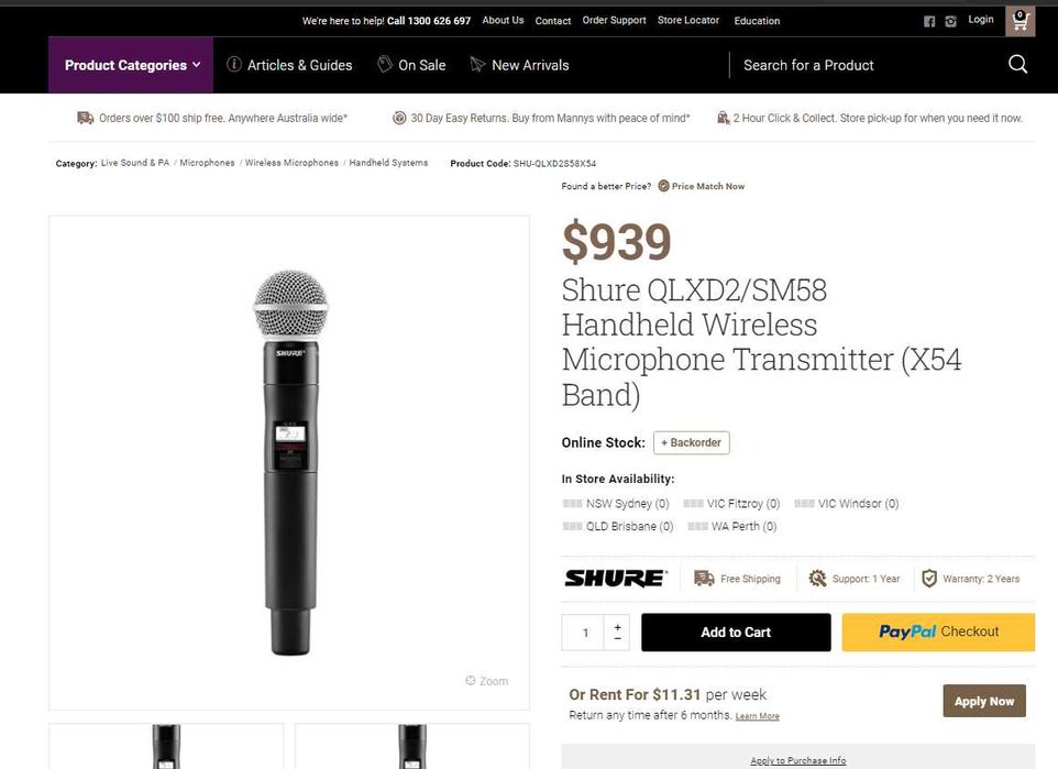 microfon wireless shure qlxd2 x54