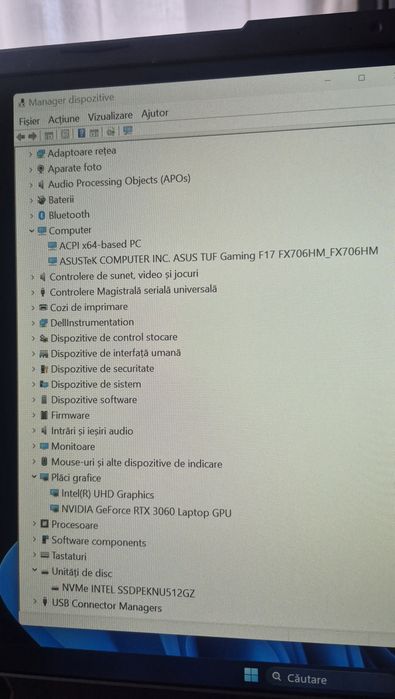 Problema bios laptop gaming Asus 17" 144Hz i7 11800H RTX 3060