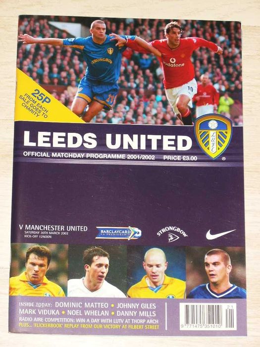 Лийдс Юнайтед оригинални английски футболни програми 1997, 1999, 2002