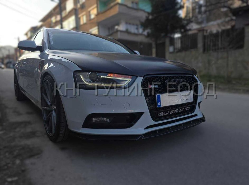 Преден лип спойлер за ауди а4 с4 б8.5 фейс с лайн / audi a4 s4 b8.5 lip spoiler s line facelift / добавка за предна броня / нож