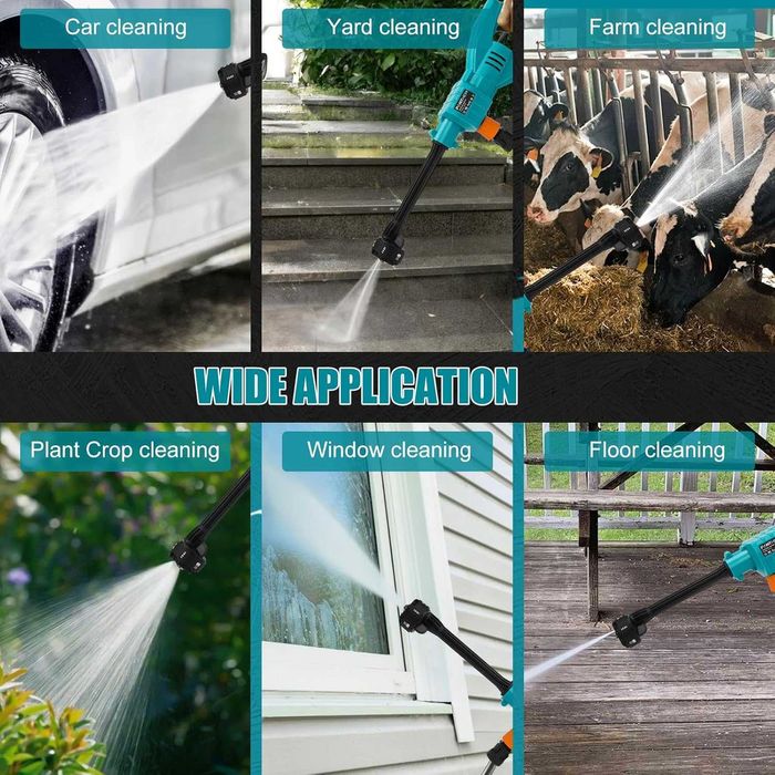 6 în 1 Pistol de Spălare cu Presiune fără Fir Panthem 18V, Portabil