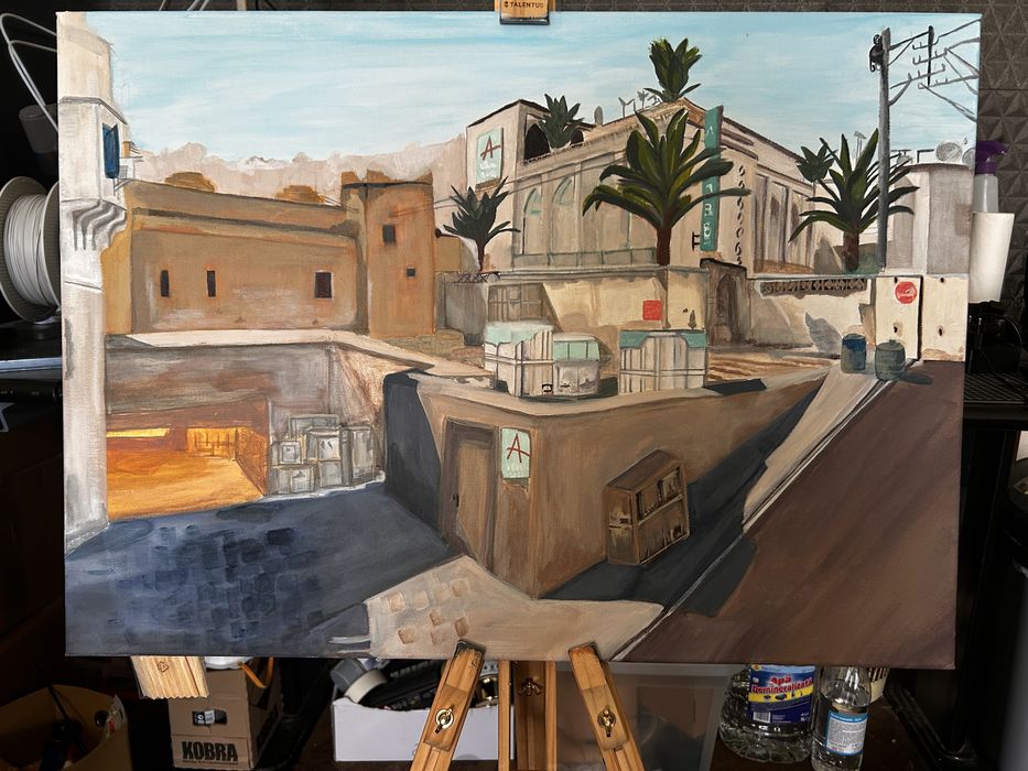 Tablou CS 2 Dust 2 acrilice