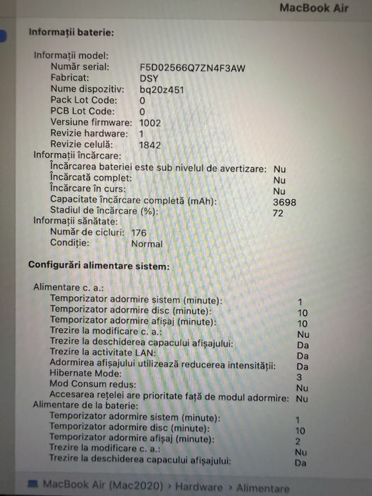 Macbook Air 13’ 2020 i3 Retina A2179