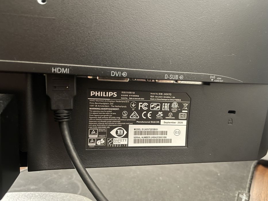 Monitor Philips 23.8 inch,Led ips,75 hz