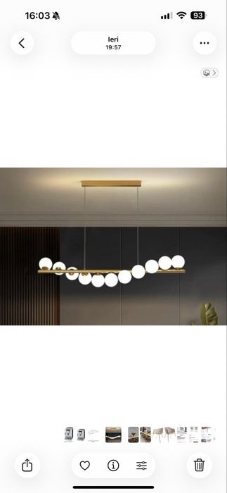 Lustră Modernă Auriu cu Globuri LED - Nouă în cutie, 11 globuri