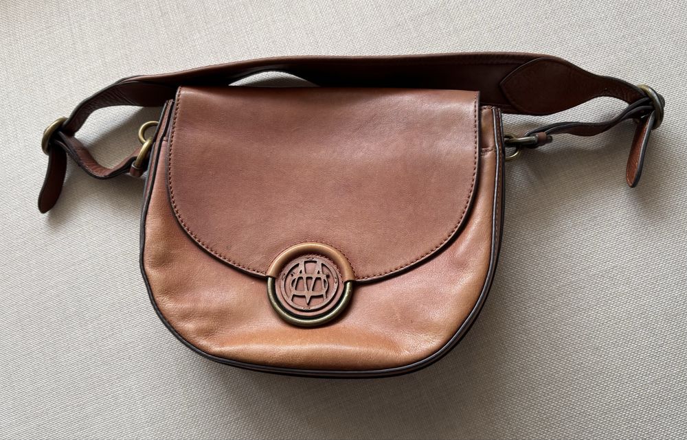 Кафява кожена чанта Massimo Dutti