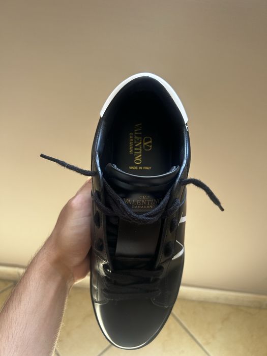 Papuci Valentino Garavani open calf sneaker, negri, VLTN