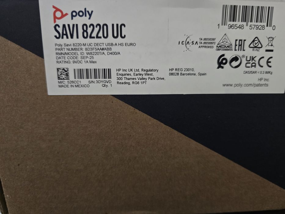 Poly Savi 8220 UC Wireless DECT 6.0 Stereo